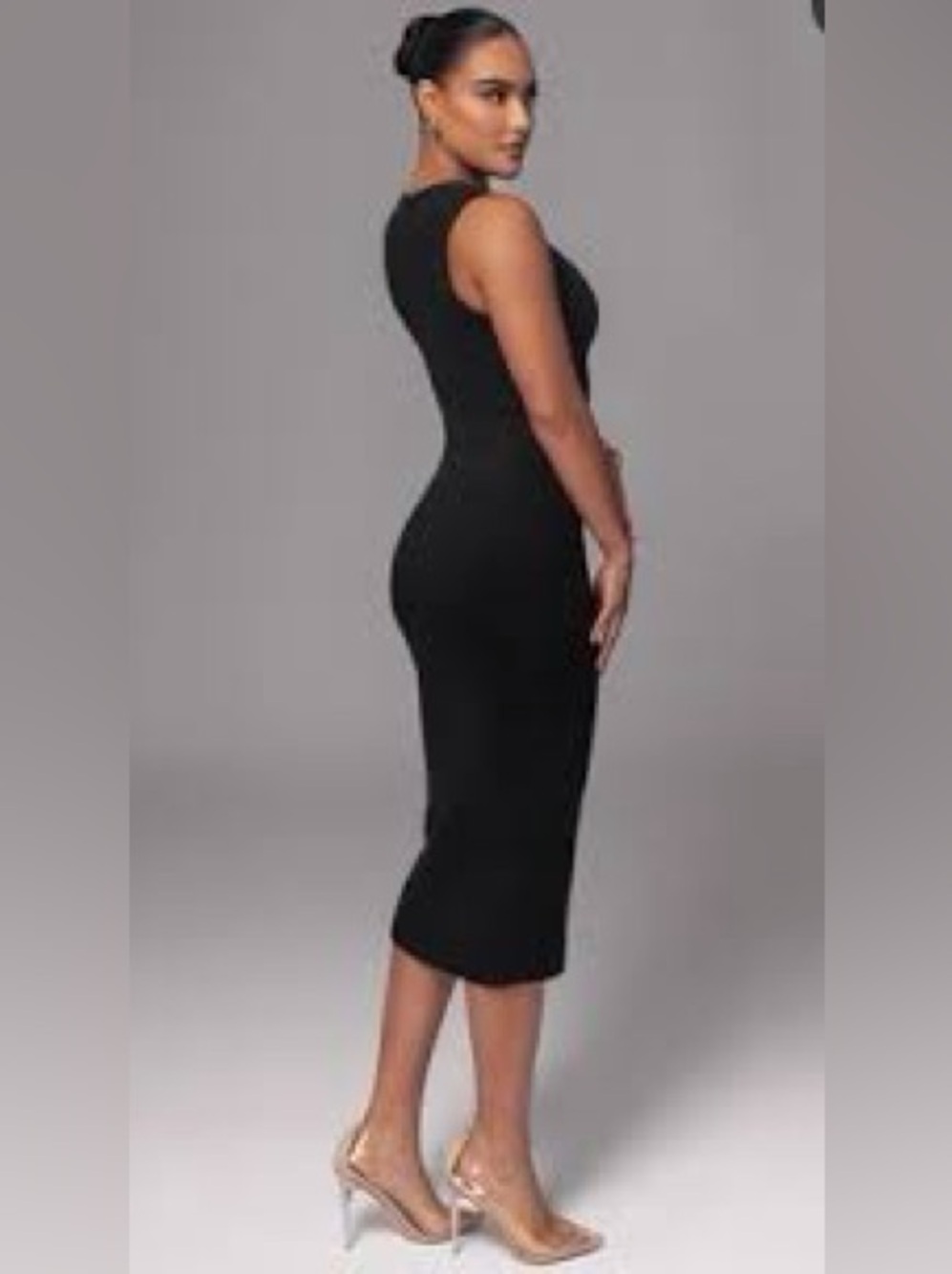 JLUXLABEL Black Sleeveless Midi Dress